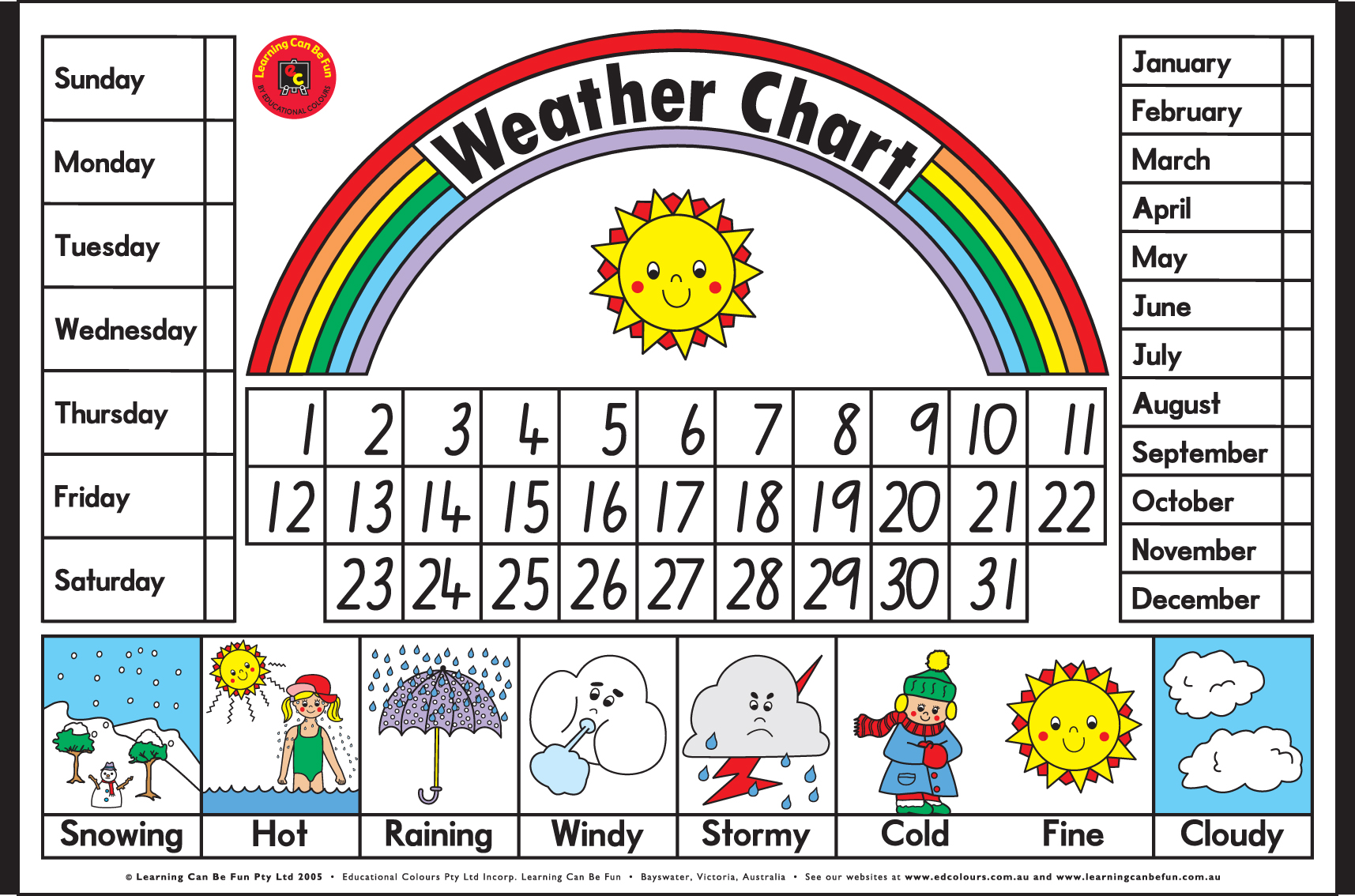 printable monthly weather calendar